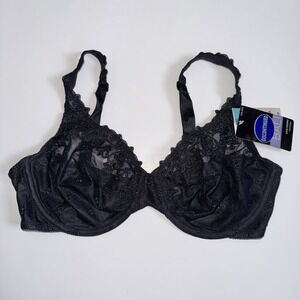 NWT Bali Lace Desire Minimizer Bra 38C Black Sheer Discontinued Style 3573